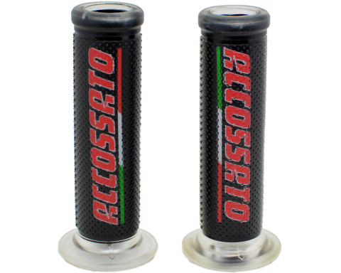 Pair of Racing Grips With Red Accossato Sign - Made In Italy