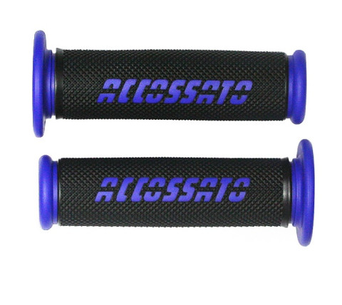 Pair of Racing Grips In Thermoplastic Rubber, Nere With Colourful Accossato Sign
