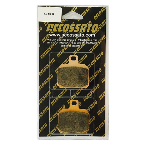 Brake pads for Aprilia, Ducati, Honda, Kawasaki, KTM, Piaggio, Yamaha brand Accossato code AGPA42