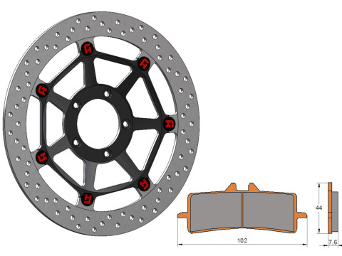 FSFYUK Disco Freno Posteriore Moto – Flottante In Acciaio Inox Per Yamaha FZ6, MT03, FZ1 (2004-2014)